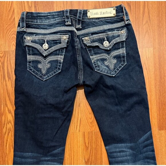 Rock Revival Jeans Womens 27 30" Blue Denim Bootcut Maggie Low Rise Y2K - Picture 1 of 8